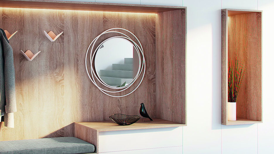 miroir dans un hall d'entrée èggo